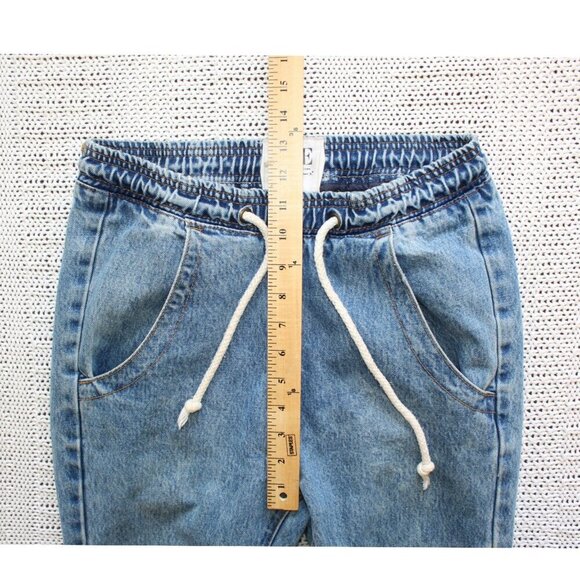 One by One Teaspoon Denim Jogger Pants Size XS Elastic Waist Jeans Cotton Y2K - Picture 3 of 10